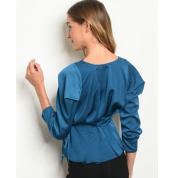 1 LEFT! ONLY LG / Wrap Blouse *VERY soft sateen* - Picture 3 of 3